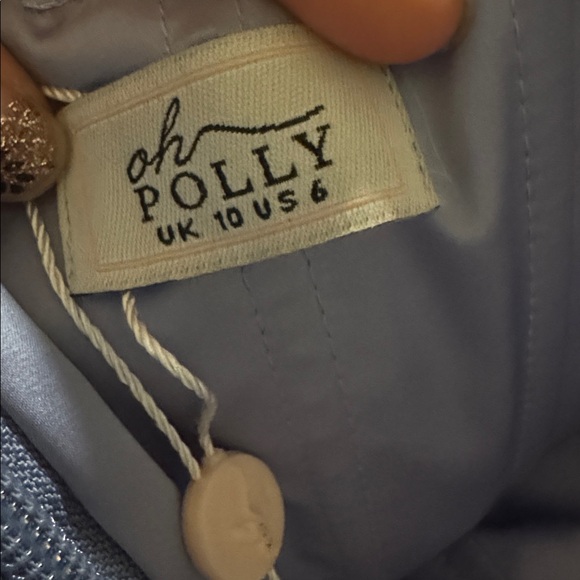 NWT Oh Polly Kadriye Lace Up Sides Bandeau Mini Dress - Periwinkle - Picture 6 of 8